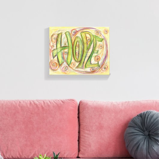 Hope Word Paining Wrapped Canvas Art (Insitu (Woonkamer))