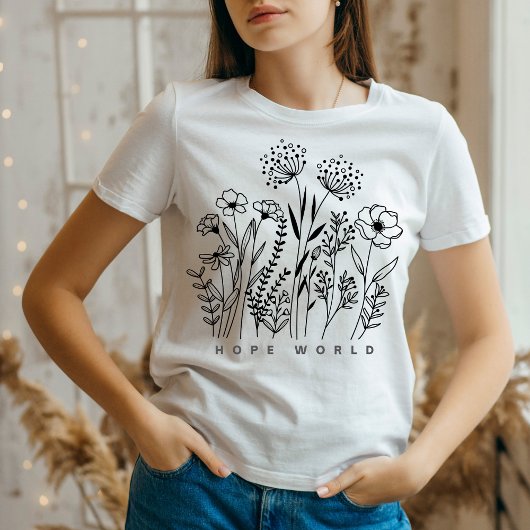 Hope World minimalistisch boho T-shirt