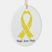 Hope Yellow Awareness Ribbon Keramisch Ornament (Rechts)