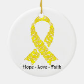 Hope Yellow Awareness Ribbon Keramisch Ornament (Achterkant)
