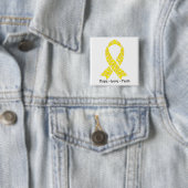 Hope Yellow Awareness Ribbon Vierkante Button 5,1 Cm (In situ)