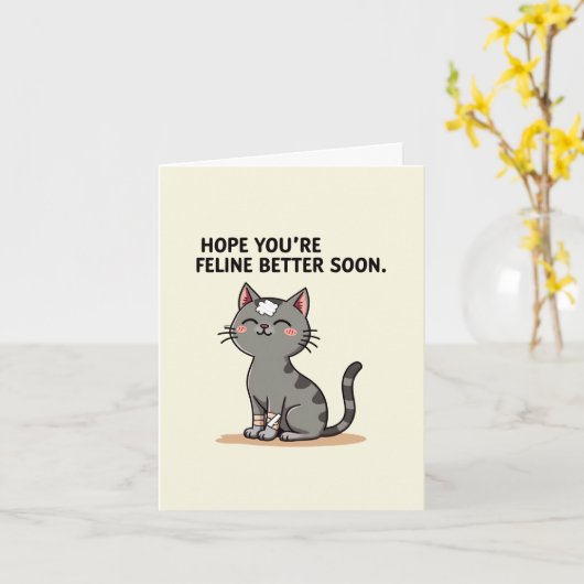 Hope you are feline better card kaart (Gele Bloem)