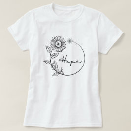 Hope Zwart Zonnebloem Bloemen Bloemblad T-shirt