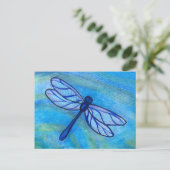 Hopeful Blue Dragonfly Spirit Waterverf Briefkaart (Staand voorkant)