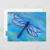 Hopeful Blue Dragonfly Spirit Waterverf Briefkaart (Voorkant / Achterkant)