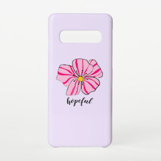 Hopeful roze bloementelefoon case samsung galaxy s10 hoesje