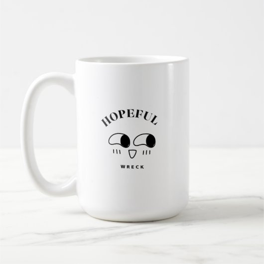 Hopeful Wreck Minimalist Typography Design Koffiemok (Links)
