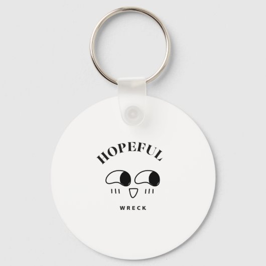 Hopeful Wreck Minimalist Typography Design Sleutelhanger (Voorkant)