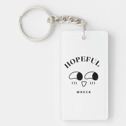 Hopeful Wreck Minimalist Typography Design Sleutelhanger (Voorkant)