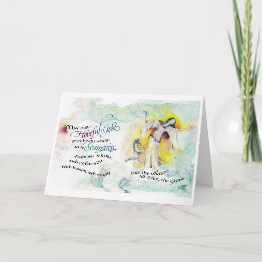 HopefulGod/Seamstress, Folded Wenskaart, 5"x7" Kaart (Voorkant)