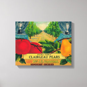 Hopehurst Pear Crate LabelPayette, ID Canvas Afdruk