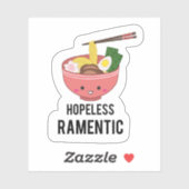 Hopeless Ramen-tic Kawaii Ramen Pun Noodles Sticker (Vel)