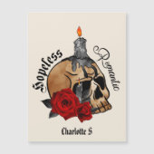 Hopeless Romantic – Gothic Skull, Red Rose (Voorkant)