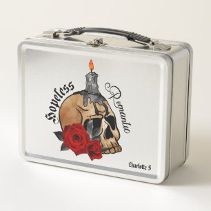 Hopeless Romantic – Gothic Skull, Red Rose