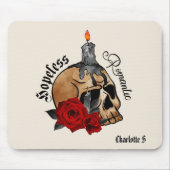 Hopeless Romantic – Gothic Skull, Red Rose Muismat (Voorkant)
