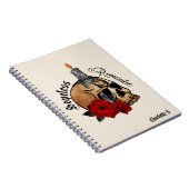 Hopeless Romantic – Gothic Skull, Red Rose Notitieboek (Rechterzijde)