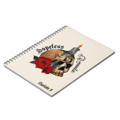 Hopeless Romantic – Gothic Skull, Red Rose Notitieboek (Linkerzijde)