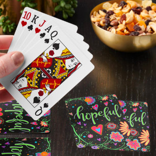 Hopelijk  bloemplezier Vrolijke inspiratie Pokerkaarten