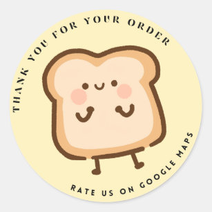 Hopelijk Cute Slice Loaf Bread Rate ons Dankuwel Ronde Sticker
