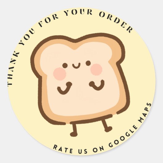 Hopelijk Cute Slice Loaf Bread Rate ons Dankuwel Ronde Sticker (Voorkant)