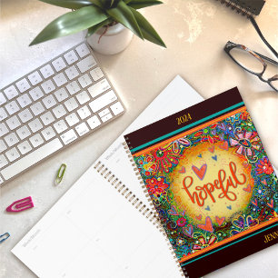 Hopelijk inspirerend bloemig gepersonaliseerd ple planner