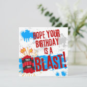 Hopelijk is je verjaardag een knalfeest kaart (Staand voorkant)