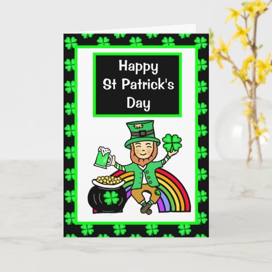Hopelijk krijg je Lucky, St Patrick's Day Kaart (Gele Bloem)