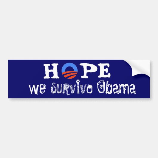 Hopelijk overleven we Obama Bumpersticker (Voorkant)