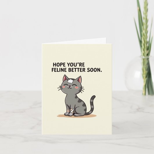 Hopelijk voel je je weer beter kattenkaart kaart (Voorkant)