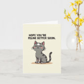Hopelijk voel je je weer beter kattenkaart kaart (Gele Bloem)