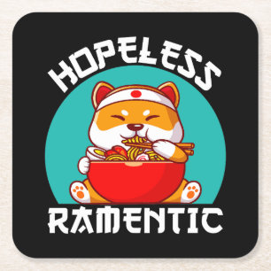 Hopeloos Ramentic Corgi Dog Anime Kartonnen Onderzetters