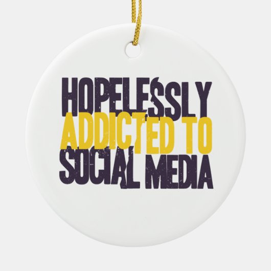 Hopeloos toegeschreven aan sociale media keramisch ornament (Voorkant)