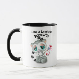 Hopeloze romanticus charmante Lemur - handgetekend Mok
