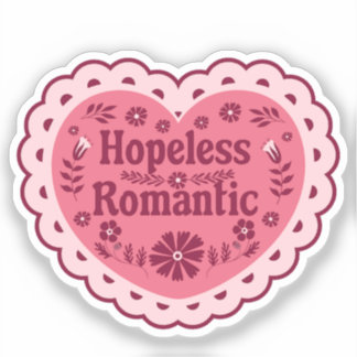Hopeloze romantische lezer boekenliefhebber sticker