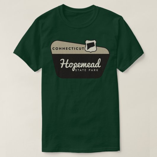 Hopemead State Park Connecticut Welkomstbord T-shirt (Design voorkant)