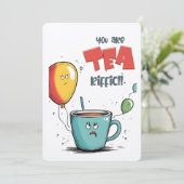 Hopen dat je verjaardag THEE-tastisch is! | Fun Ka Kaart (Staand voorkant)