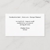 Hopen en verwijderen van brokken visitekaartje (Achterkant)