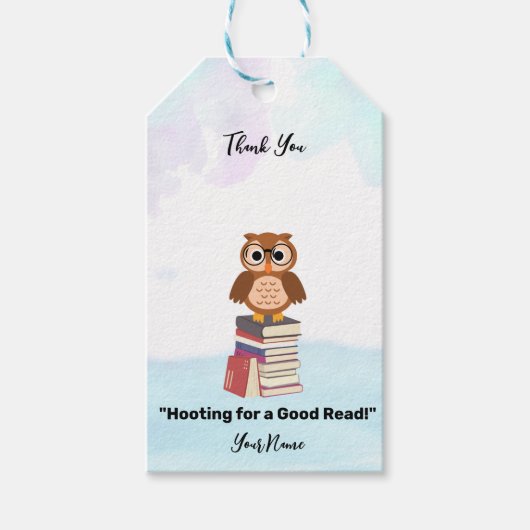 "Hopen op een goede Lees!" Boekenliefhebber dank u Cadeaulabel (Voorkant)