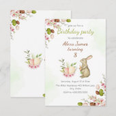 Hopen op leuke paashaas verjaardag kaart (Voorkant / Achterkant)