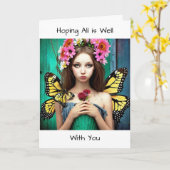 Hopend dat alles goed met je is kaart (Gele Bloem)