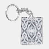 Hopend Licht Witte Abstracte Aquarel Kunst Sleutelhanger (Voorkant Links)