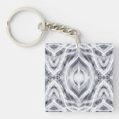 Hopend Licht Witte Abstracte Aquarel Kunst Sleutelhanger (Voorkant)