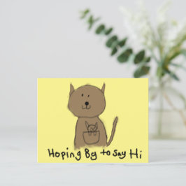hopend op het briefkaart van hi kangaroo  