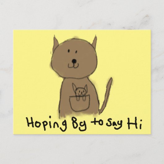 hopend op het briefkaart van hi kangaroo   (Voorkant)