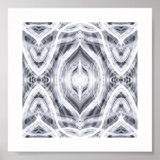 Hopend wit abstract waterverf kunst poster (Voorkant)