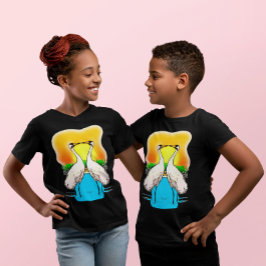 Hopende kranen vogels in liefde Kinderen T-shirt