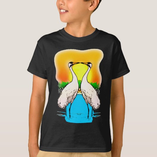 Hopende kranen vogels in liefde Kinderen T-shirt