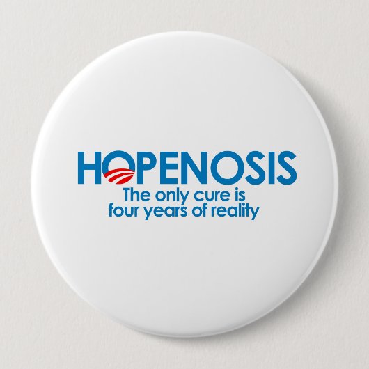 Hopenose en vier jaar realiteit ronde button 4,0 cm (Voorkant)