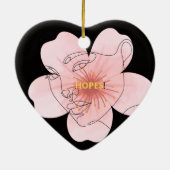 HOPES! – portrait floral minimal Keramisch Ornament (Achterkant)