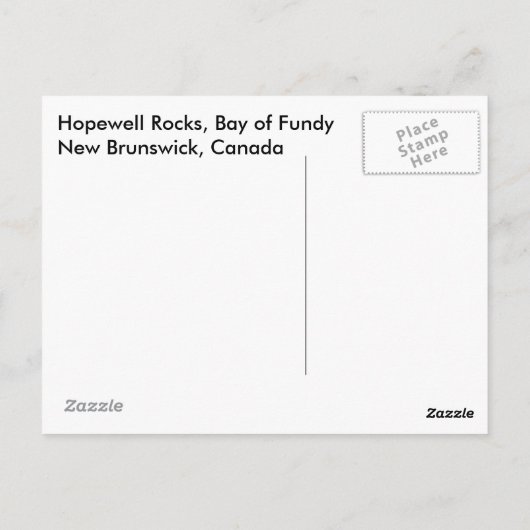 Hopewell Rocks Briefkaart (Achterkant)